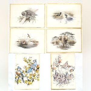 James Lockhart Signed Art Prints lot of 6 Birds Ducks Blue Jay Owl Quail